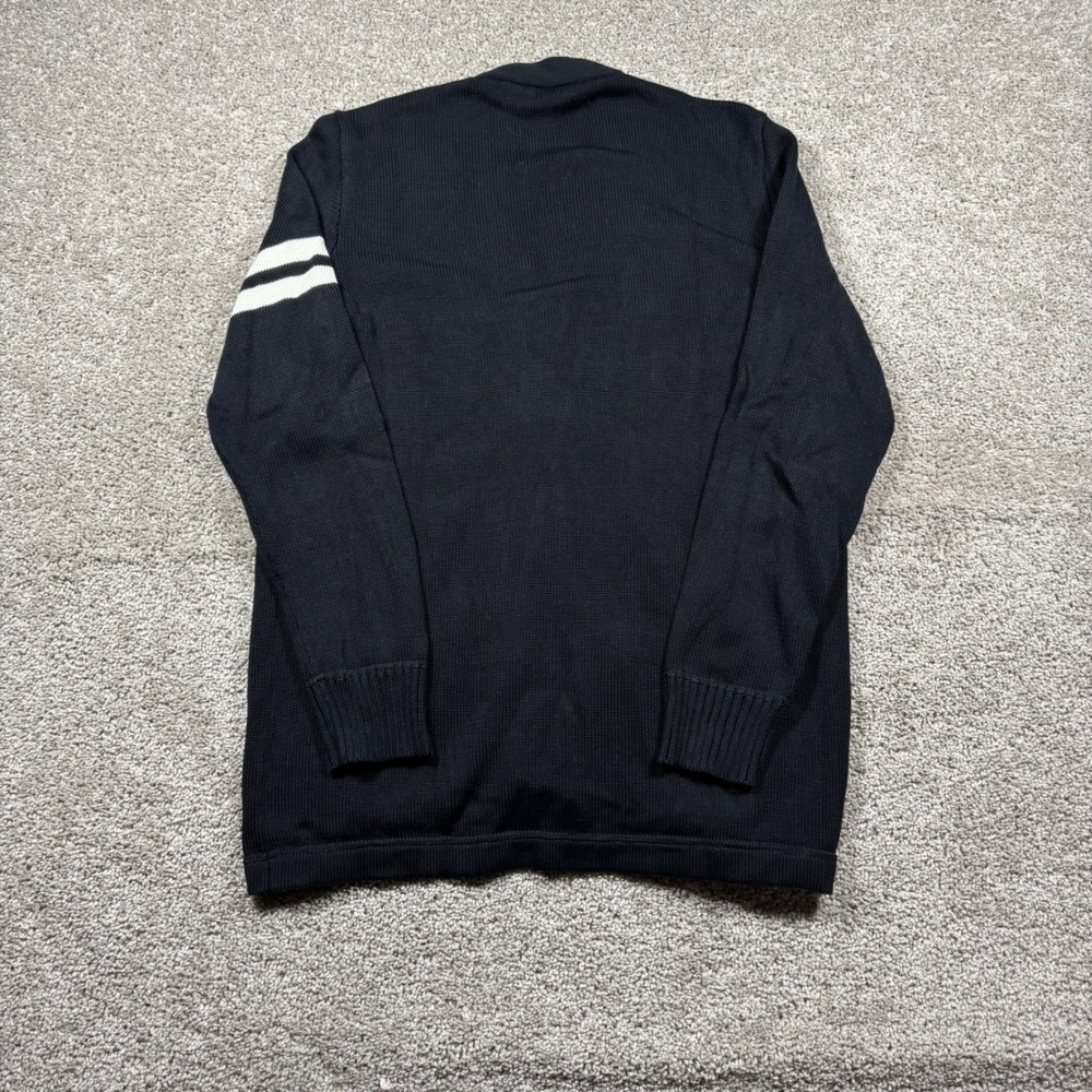 Polo Ralph Lauren Mens Black Cotton Letterman Varsity Cardigan Sweater Size M 67 - Picture 2 of 8